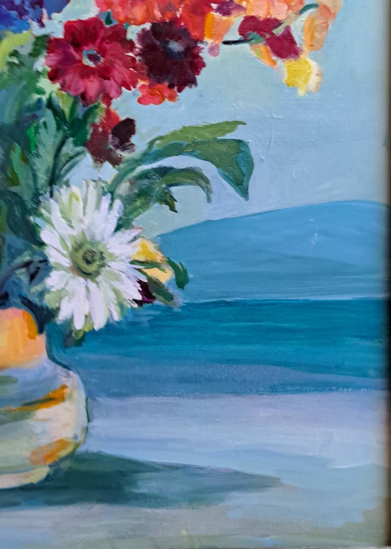 Original Figurative Floral Painting by Luciana Mathioudakis