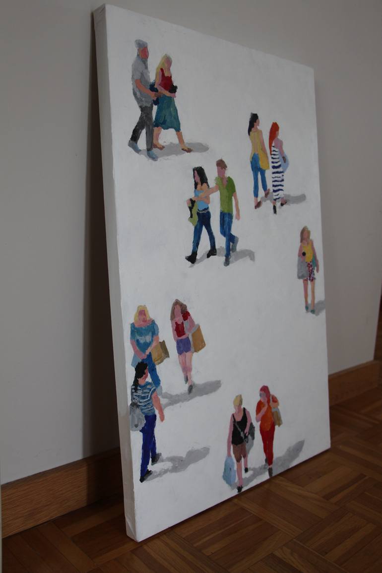 Original Figurative People Painting by Luciana Mathioudakis