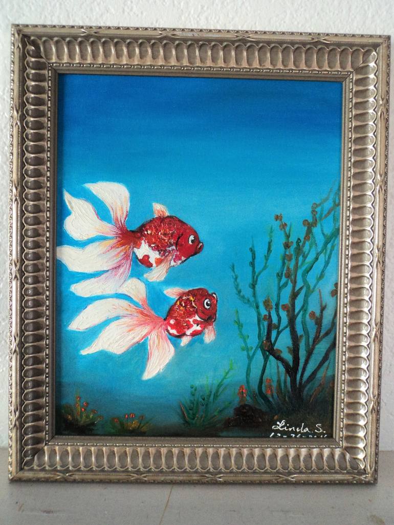 Original Fine Art Fish Painting by Linda Lin