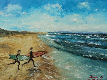 Print of Fine Art Beach Paintings by Linda Lin