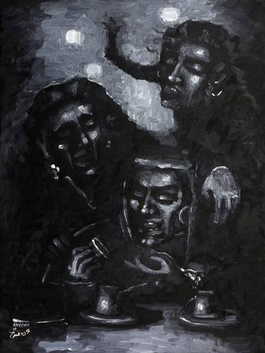 Print of People Paintings by Ahmed Kheder