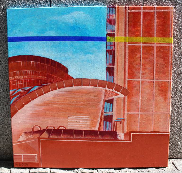 Original Street Art Architecture Painting by Małgorzata Łodygowska