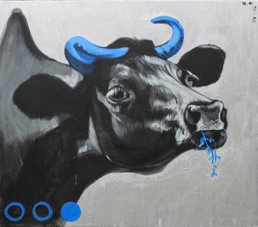 Original Pop Art Cows Paintings by Małgorzata Łodygowska