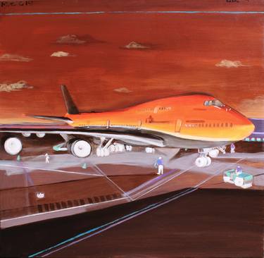 Original Pop Art Aeroplane Paintings by Małgorzata Łodygowska