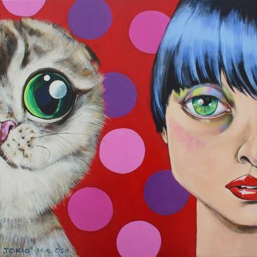 Original Pop Art Cats Paintings by Małgorzata Łodygowska