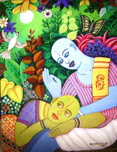 Print of Conceptual Family Paintings by Valluri Venkata   Swamy