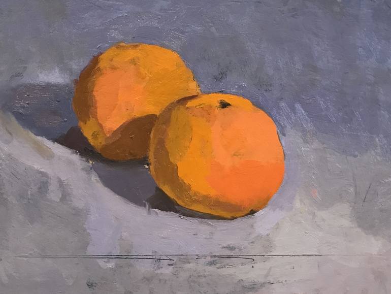 still life orange painting