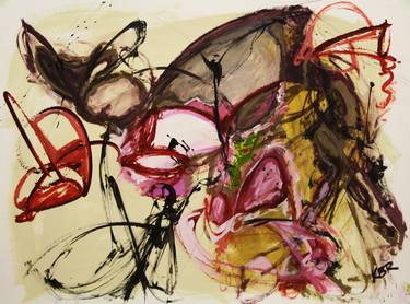 Falling Petals - Abstract Art Painting by Abstract Artist Kaley Rhodes thumb
