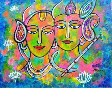 Krishna & Radha  Krishna radha, Hare krishna, Radha krishna art