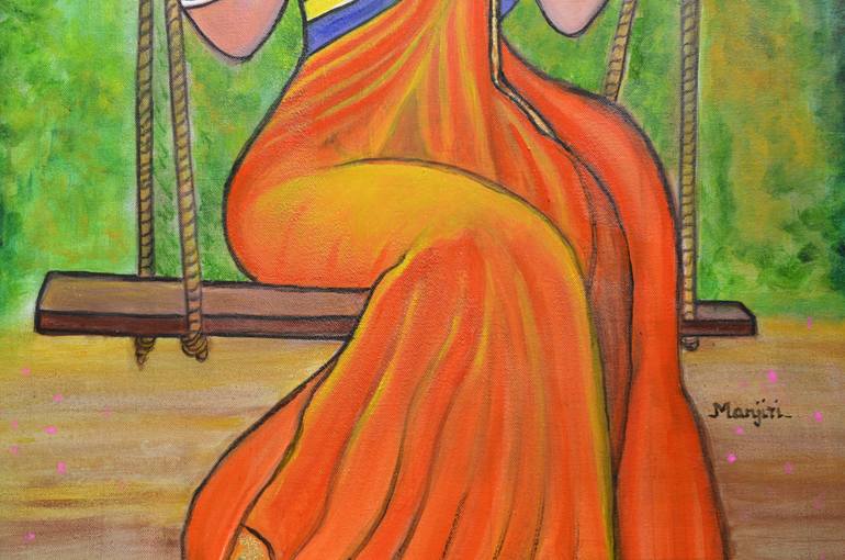 Original Abstract Expressionism Women Painting by Manjiri Kanvinde