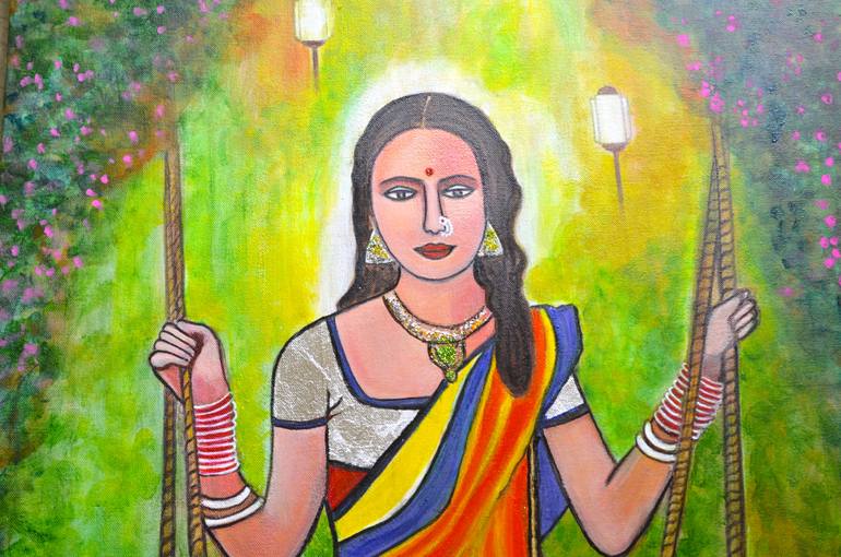 Original Abstract Expressionism Women Painting by Manjiri Kanvinde