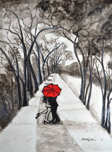 Snow Kiss romantic painting special sale for valentine gift thumb