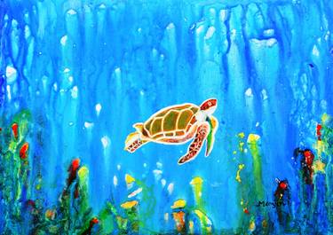 Underwater Magic 5-Happy Turtle excellent gift for fun decor thumb