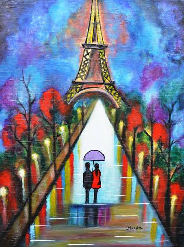 Love In Paris Romantic painting valentine giftart thumb