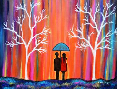 Colors Of Love Romantic Colorful Rainy Painting thumb