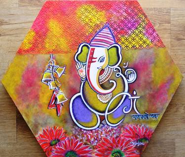Lord Ganesha with mantra Om thumb
