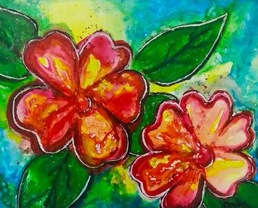 Print of Abstract Expressionism Floral Paintings by Manjiri Kanvinde