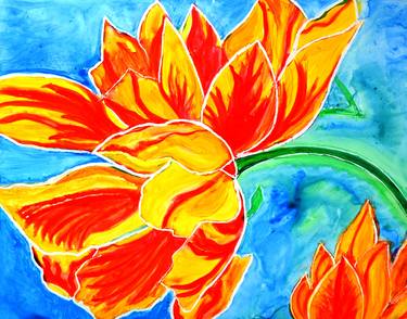 Tulips vibrant and colorful painting thumb