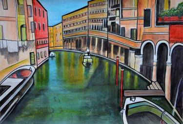 Morning in Venice landscape painting Italy on sale thumb