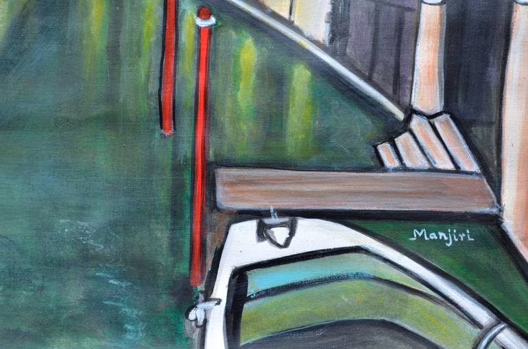 Original Art Deco Architecture Painting by Manjiri Kanvinde