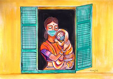 Mother and child window to the world art corona pandemic thumb