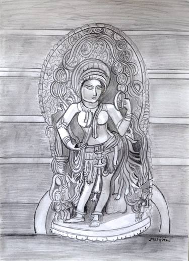 Original Expressionism Classical mythology Drawings by Manjiri Kanvinde