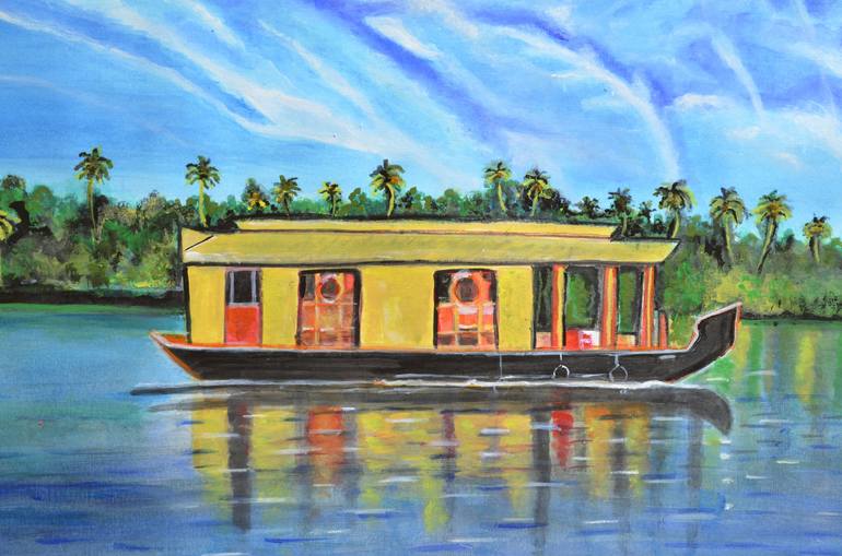 Original Boat Painting by Manjiri Kanvinde