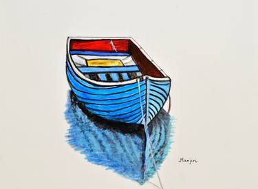 Original Abstract Expressionism Boat Paintings by Manjiri Kanvinde