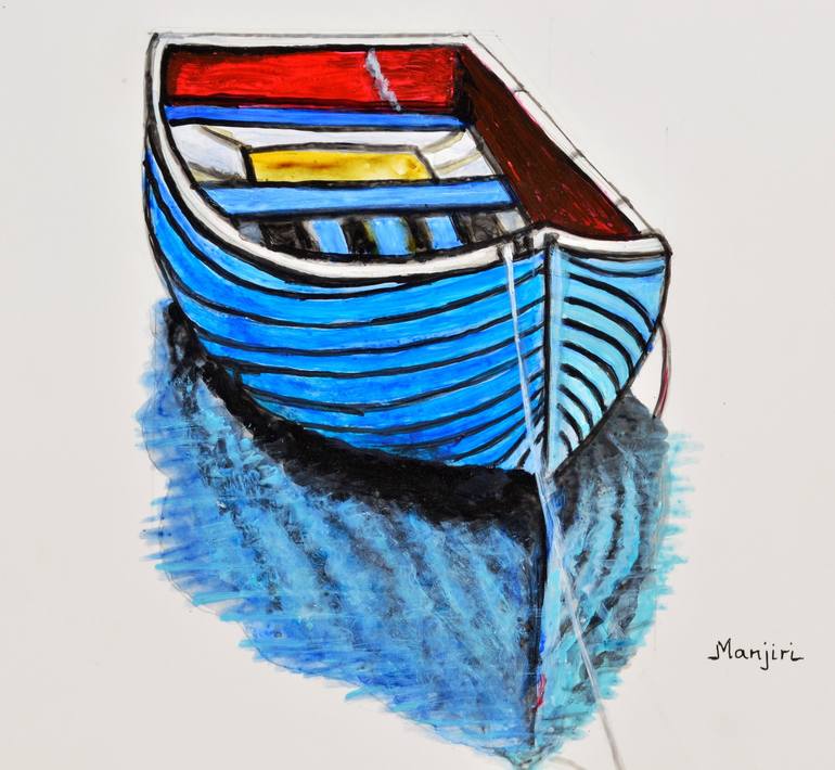 Original Boat Painting by Manjiri Kanvinde