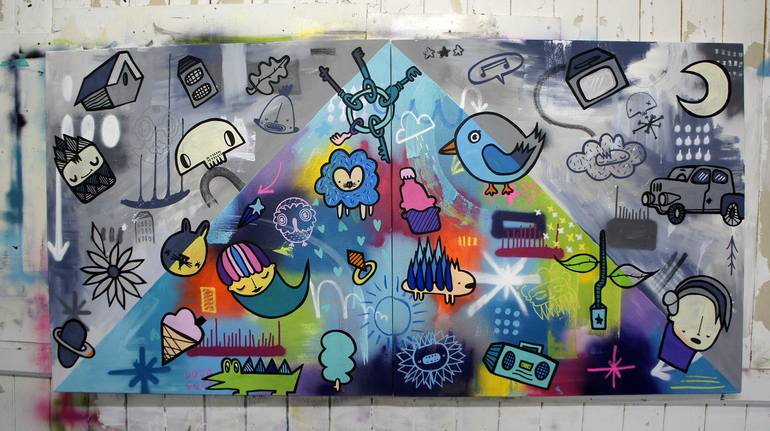 Original Pop Art Graffiti Painting by Kev Munday