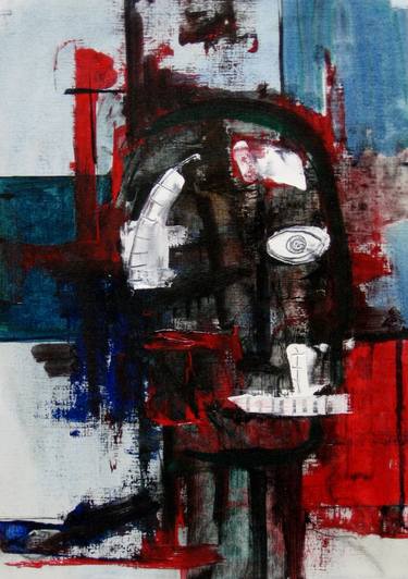 Original Abstract Expressionism People Paintings by manilal wijesinghe