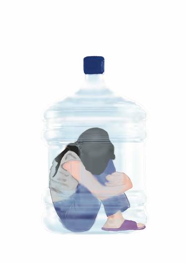 Original Contemporary Water Drawing by Bruna Battistini