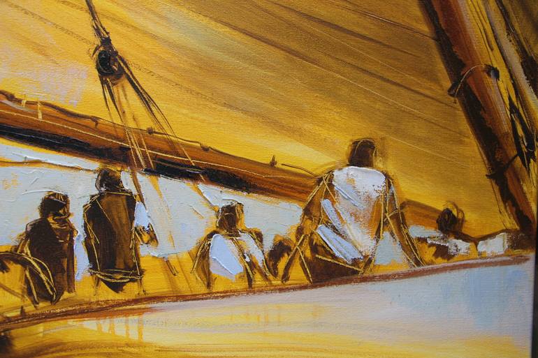 Original Sailboat Painting by Virginia Chapuis