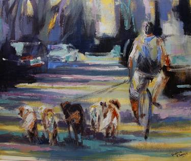 Original Expressionism Dogs Paintings by Virginia Chapuis