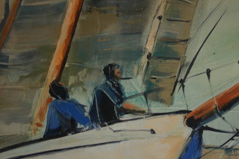 Original Sailboat Painting by Virginia Chapuis