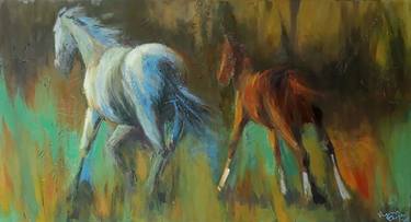 Print of Figurative Horse Paintings by Virginia Chapuis