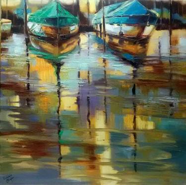 Original Figurative Yacht Paintings by Virginia Chapuis