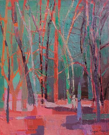 Original Expressionism Tree Paintings by Virginia Chapuis
