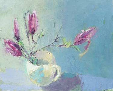 Magnolia flowers in a cup thumb