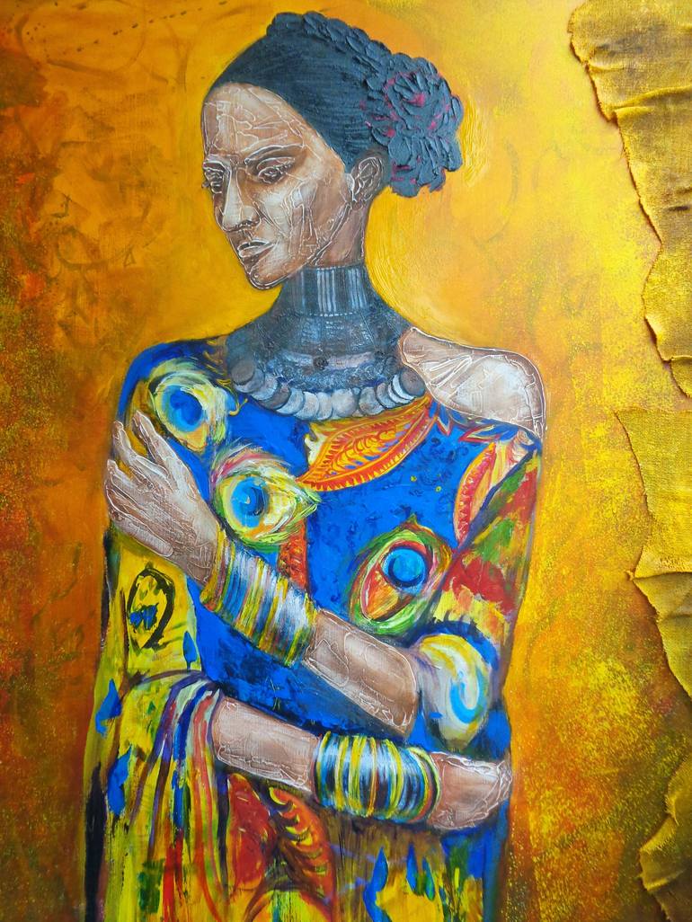 Original Abstract Expressionism Women Painting by Miroslava Zaharieva