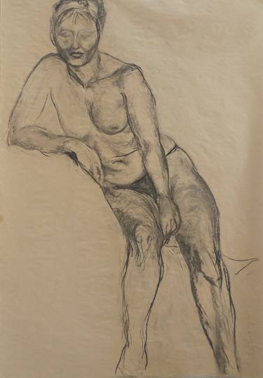 Print of Expressionism Nude Drawings by Miroslava Zaharieva