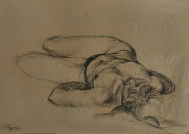 Original Expressionism Nude Drawings by Miroslava Zaharieva