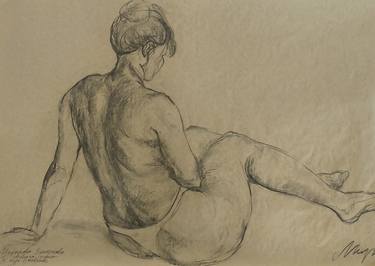 Original Expressionism Nude Drawings by Miroslava Zaharieva