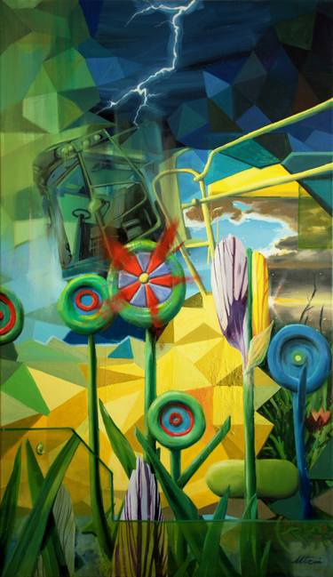 Print of Cubism Botanic Paintings by David Utcai