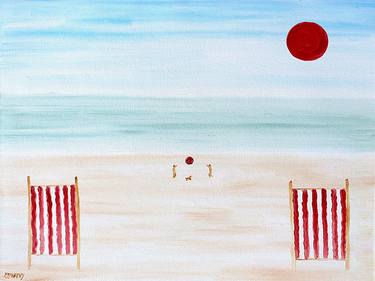 Print of Impressionism Beach Paintings by Patrick J Murphy