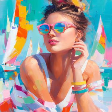 Original Artificial Intelligence Beach Digital by Liubov Kvashnina