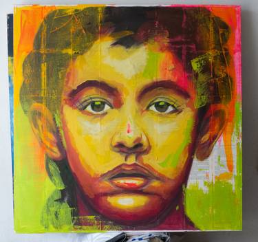 Original Expressionism Portrait Paintings by Nelson Augusto