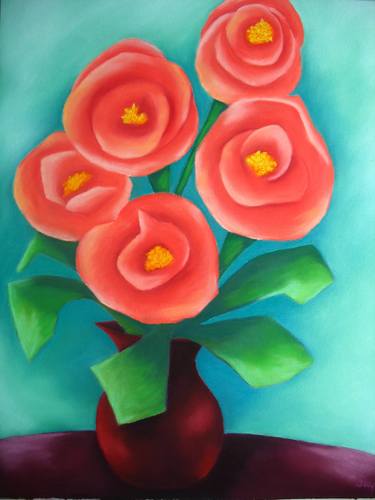 Original Modern Floral Paintings by Jayne Shoup