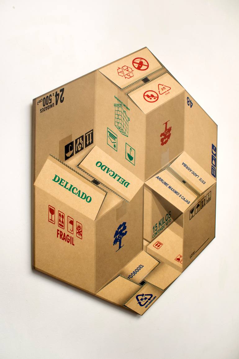 Original Figurative Geometric Painting by Cesar Leon