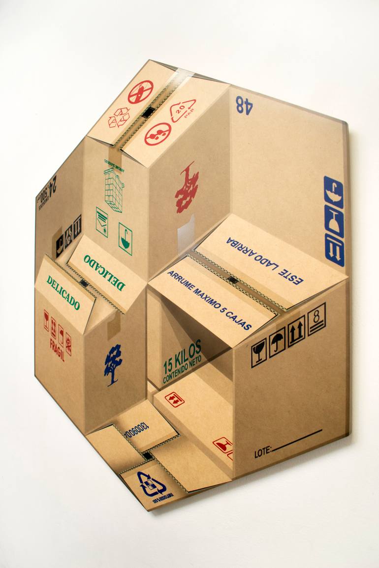 Original Figurative Geometric Painting by Cesar Leon